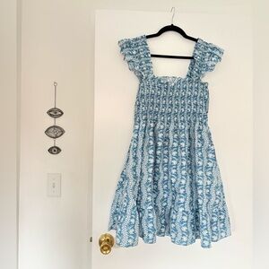 Hill House Blue and White Patterned Dress